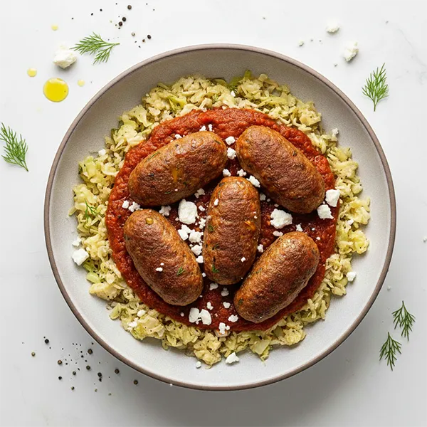 Greek Soutzoukakia With Cabbage Rice